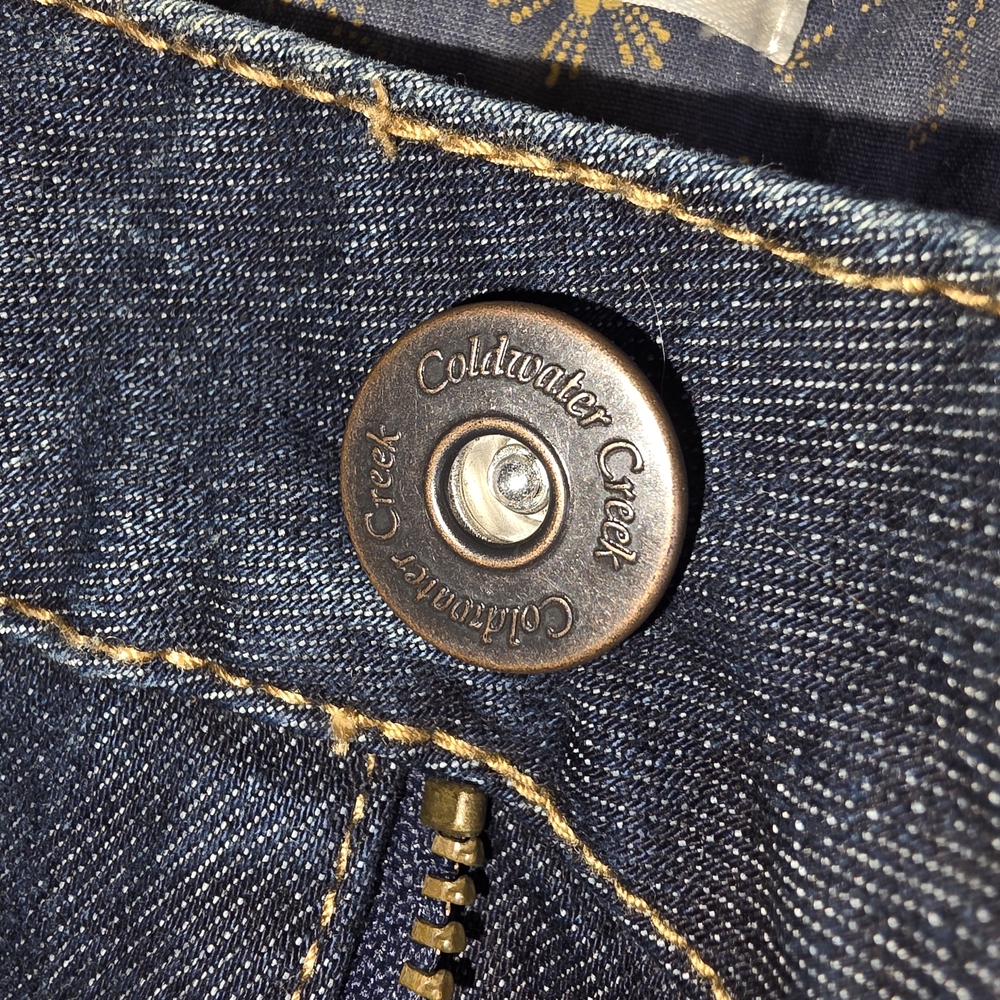 Coldwater Creek Blue Boot Cut Jeans with Gold Embroidery & Sequins - Picture 12 of 16
